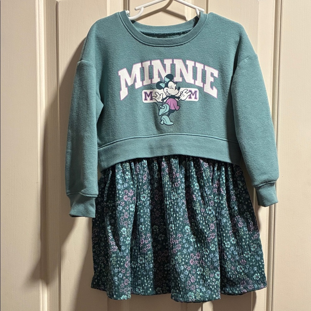 Minnie Mouse Teal Casual Dress for Kids